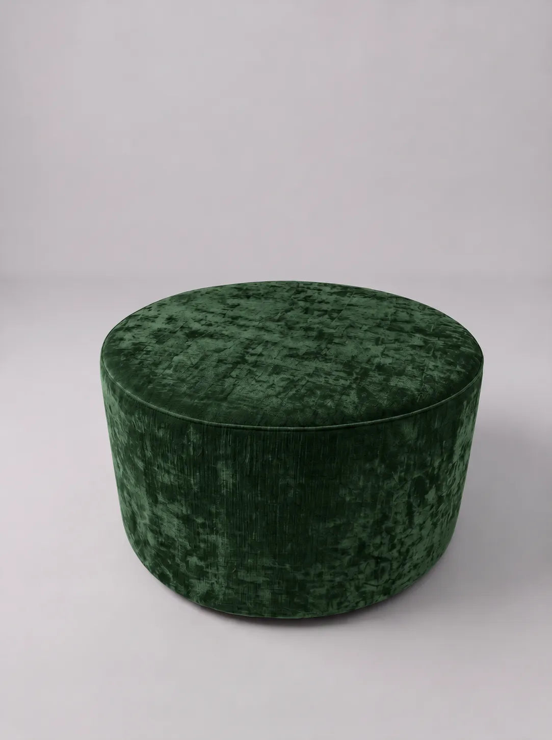Mesa de centro tapizada Isleta 65 cm en tela verde selva