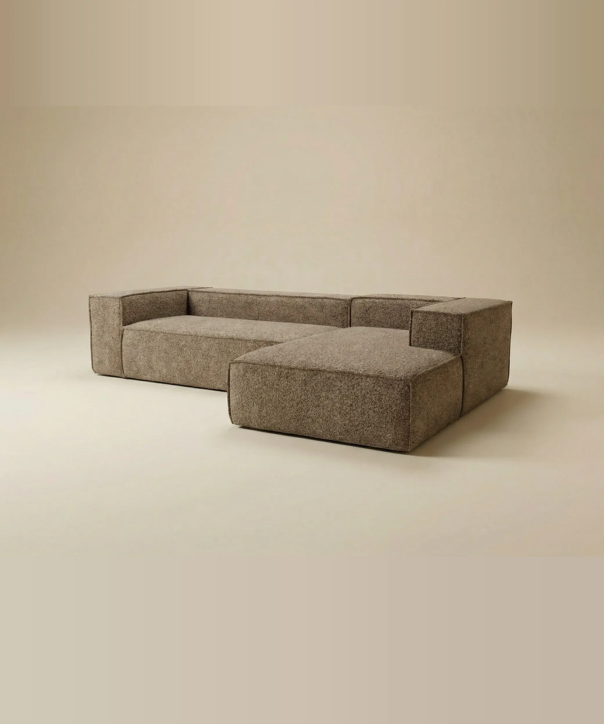 Sofá modular Cinchado en tono neutro con diseño minimalista y funcionalidad que se adapta a espacios contemporáneos.