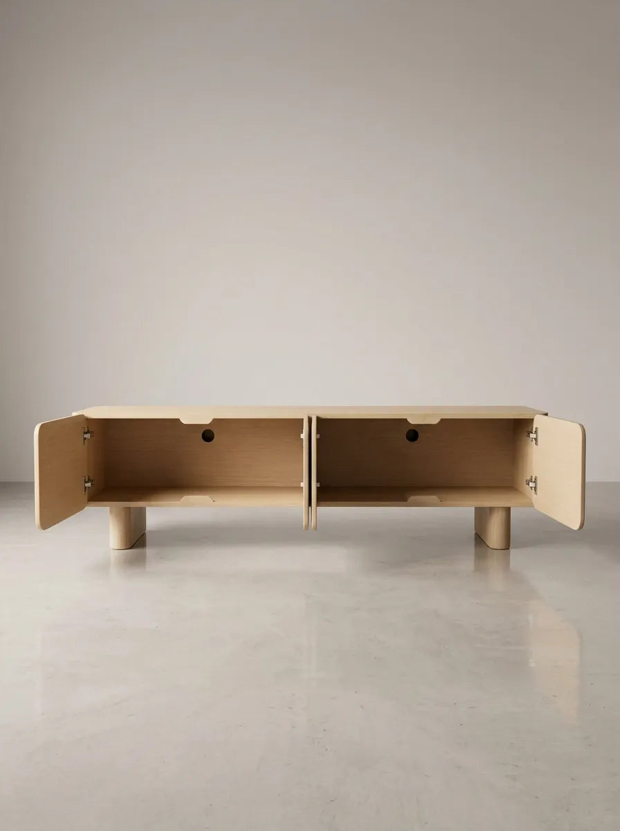 Mueble TV de chapa de fresno Duna 180 cm – vista 3