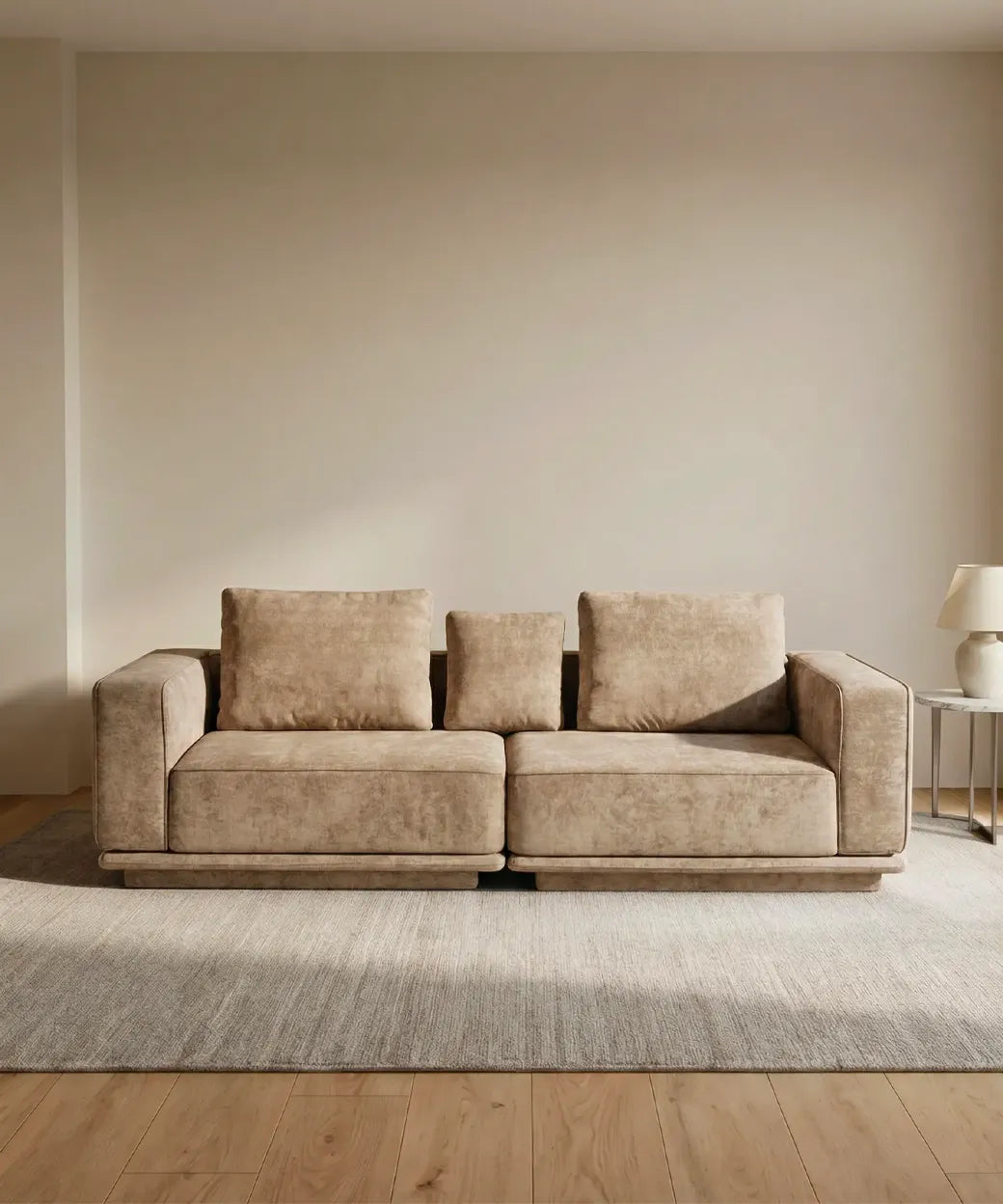 Palmero en tono tierra con diseño contemporáneo y cómodo, ideal para muebles modernos y funcionales en Canarias