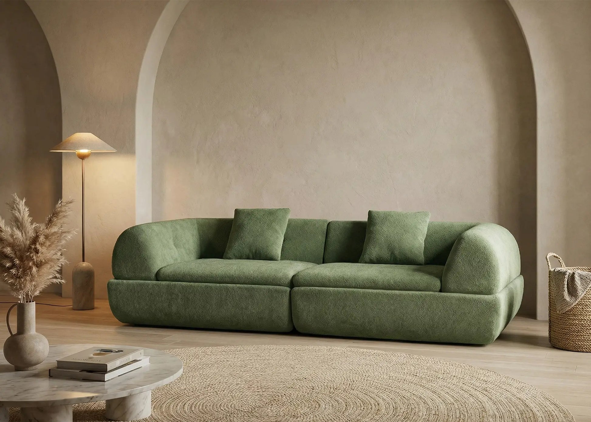 Sofa Navío Tela Verde