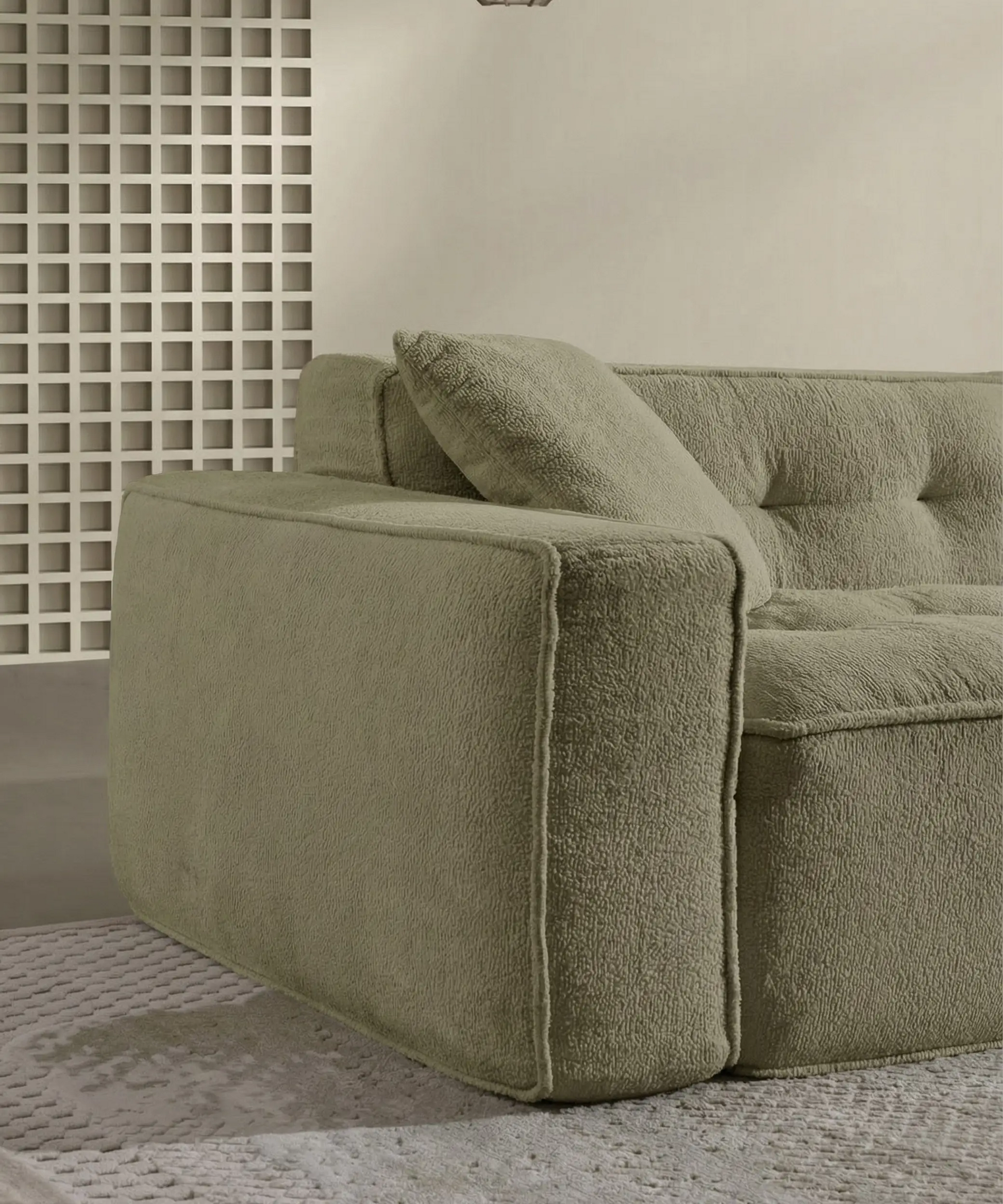 Textura borrego Sofa Bandama Verde