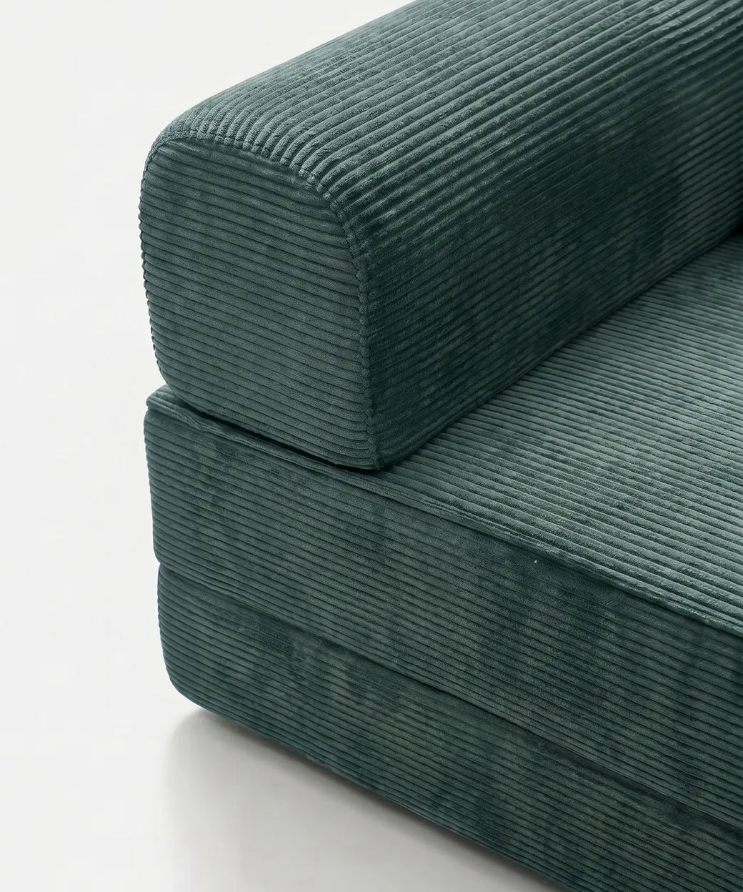 Taburiente Chaise Longue (300x180cm) en tono azul petróleo con tejido canalé para sofás modernos y cómodos en Canarias
