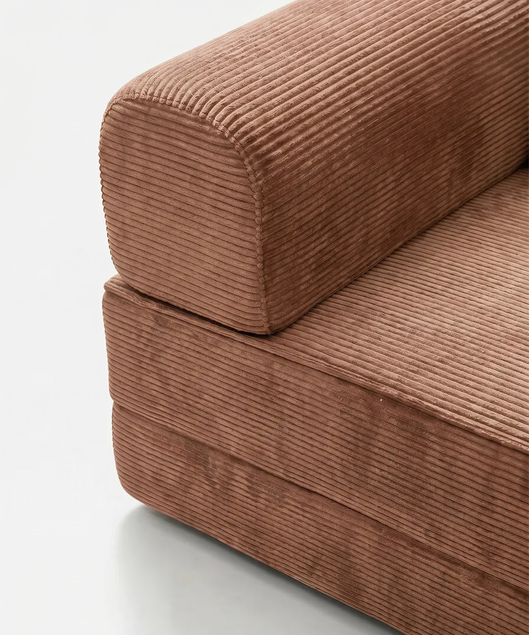 Taburiente Chaise Longue (300x180cm) en tono salmón con tejido de canalé para sofás cómodos y prácticos en Canarias