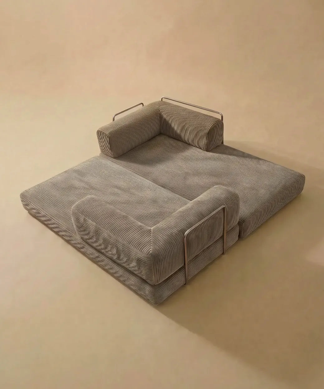 Taburiente (180 cm) en tono marrón tierra con tejido de pana gruesa, diseño modular y contemporáneo para sofás en Canarias