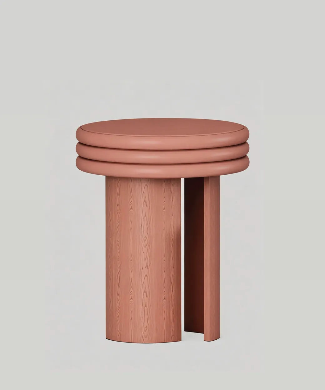 Verdeja (50 cm) con base cilíndrica dividida y superficie redonda que combina diseño contemporáneo y textura natural