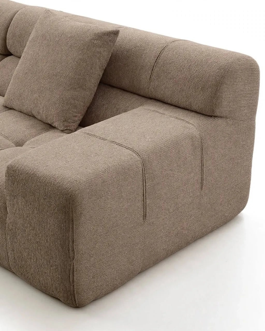 Sofá Amagro chaise longue derecha Tweed Marrón claro
