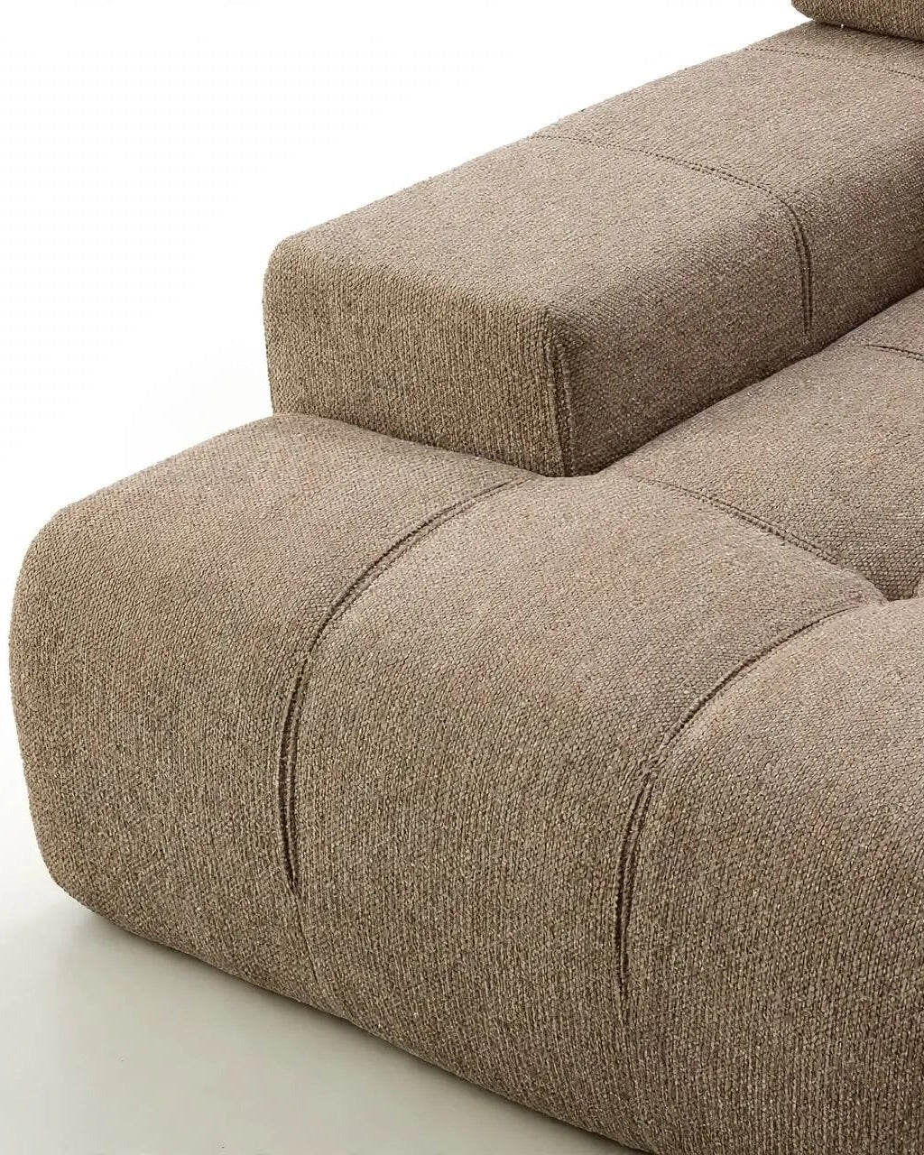 Sofá Amagro chaise longue derecha Tweed Marrón claro