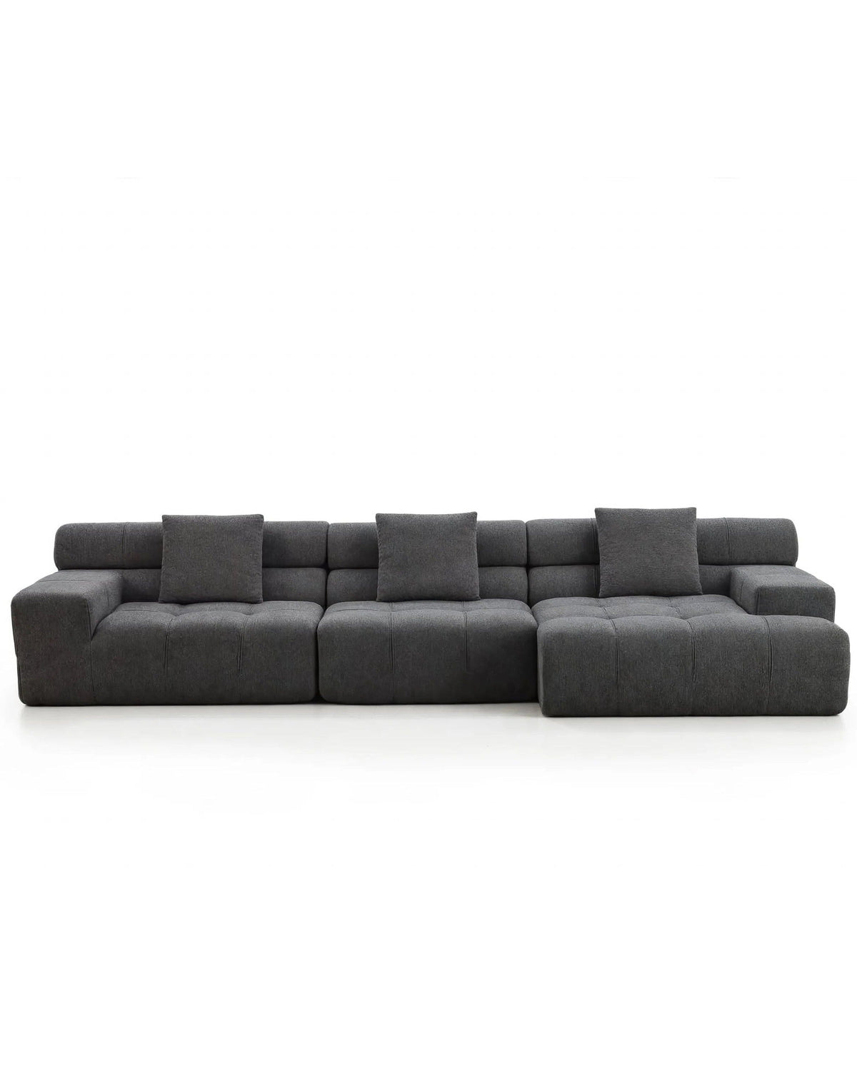Sofá Amagro chaise longue izquierda Tweed Gris Oscuro