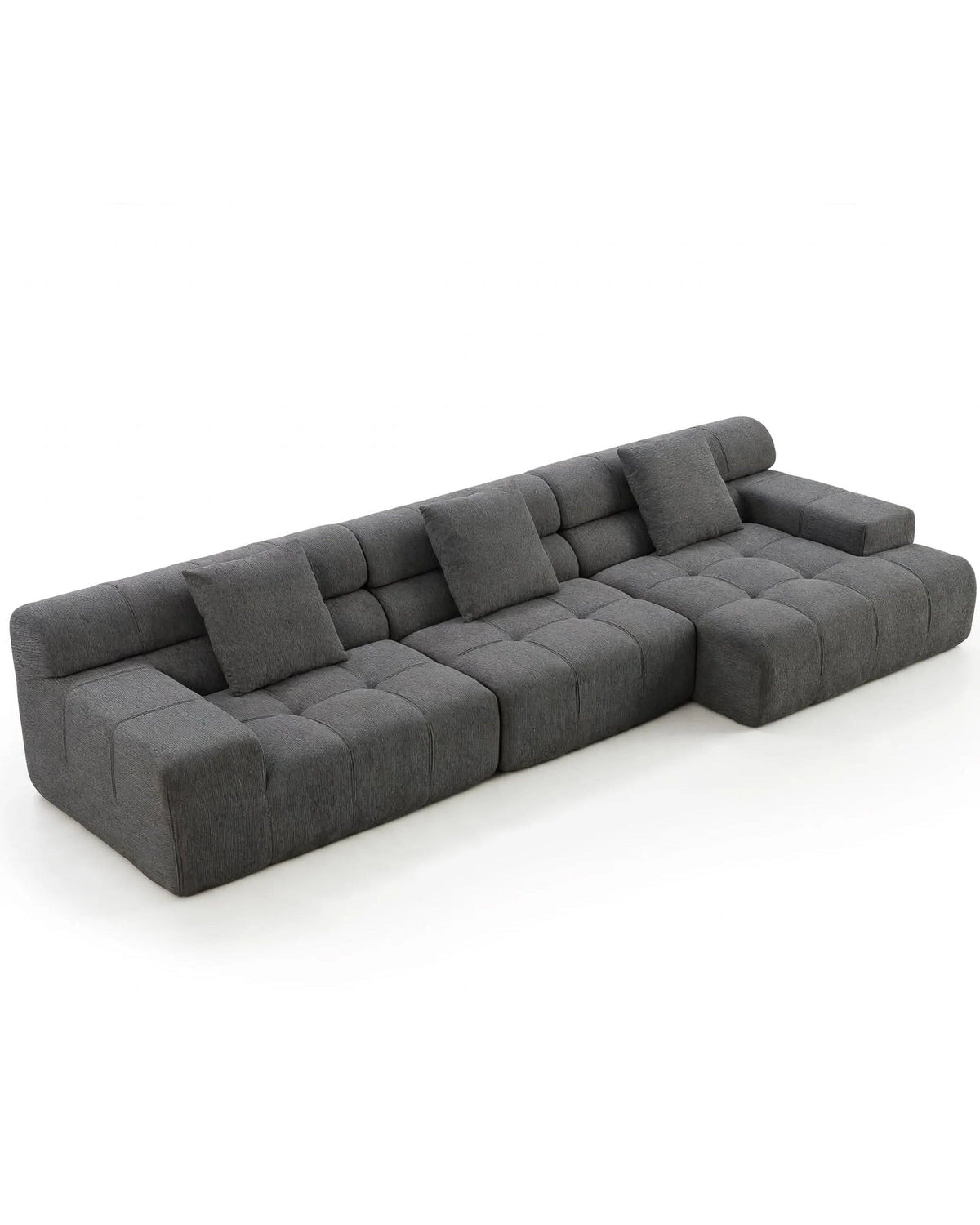 Sofá Amagro chaise longue izquierda Tweed Gris Oscuro
