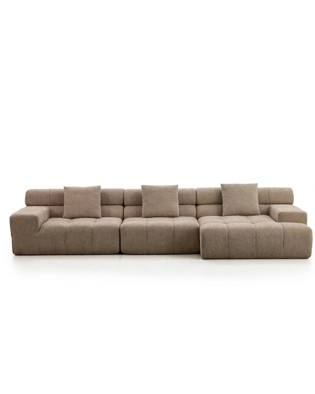Sofá Amagro chaise longue izquierda Tweed Marrón claro