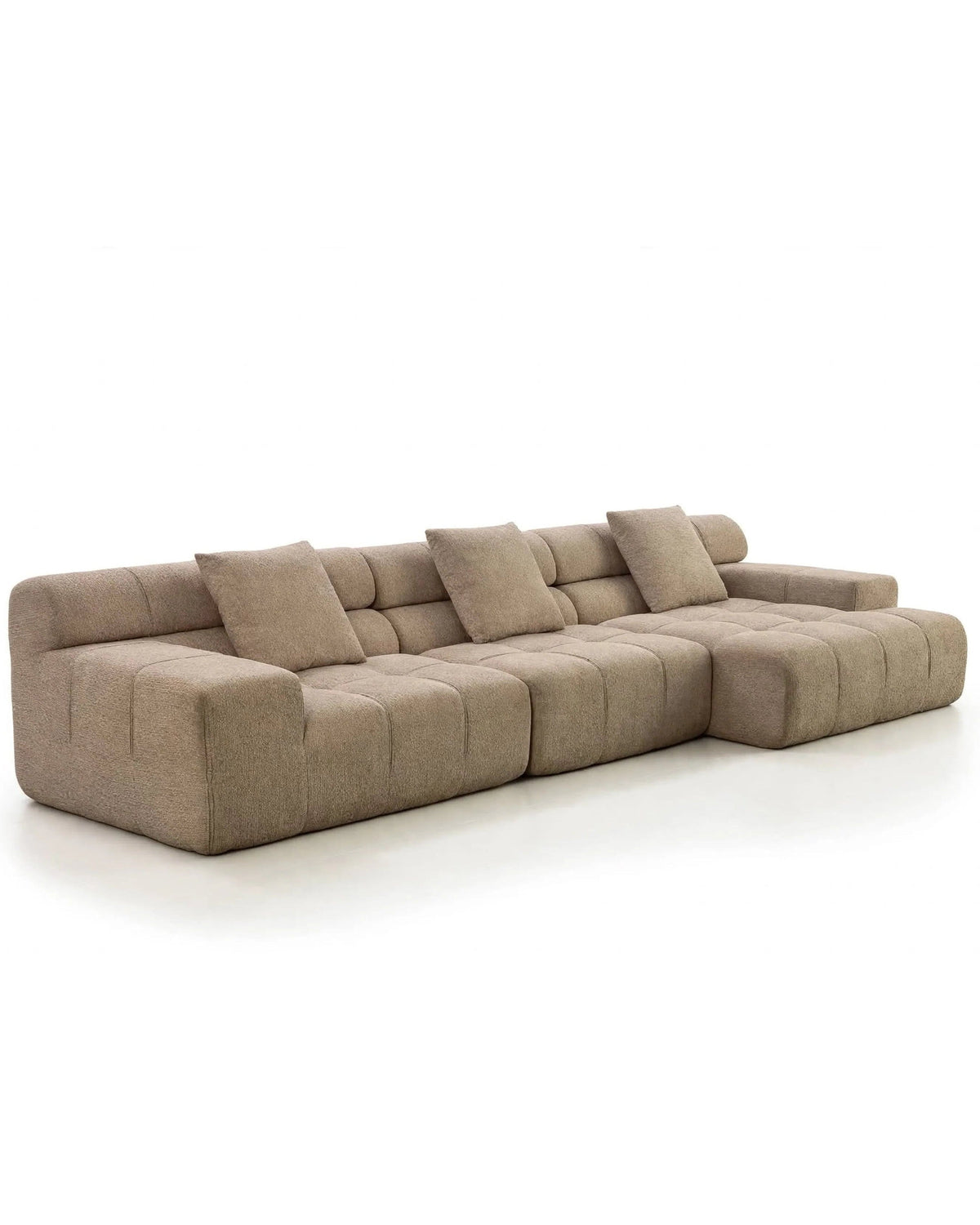 Sofá Amagro chaise longue izquierda Tweed Marrón claro