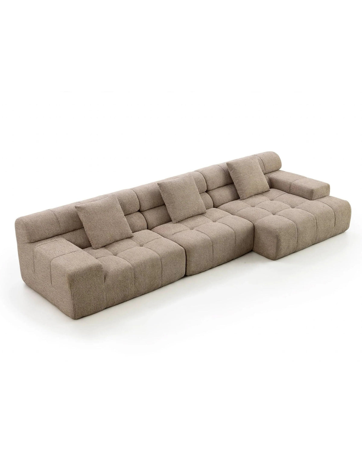 Sofá Amagro chaise longue izquierda Tweed Marrón claro