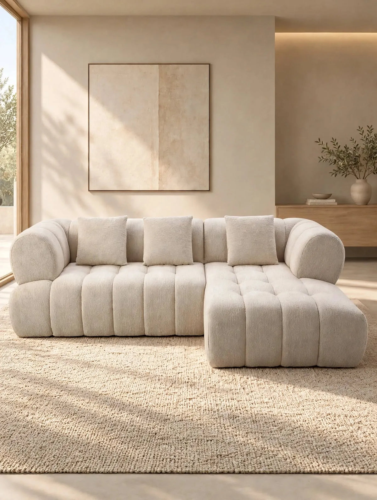 Sofá Famara chaise longue derecha Tweed Arena