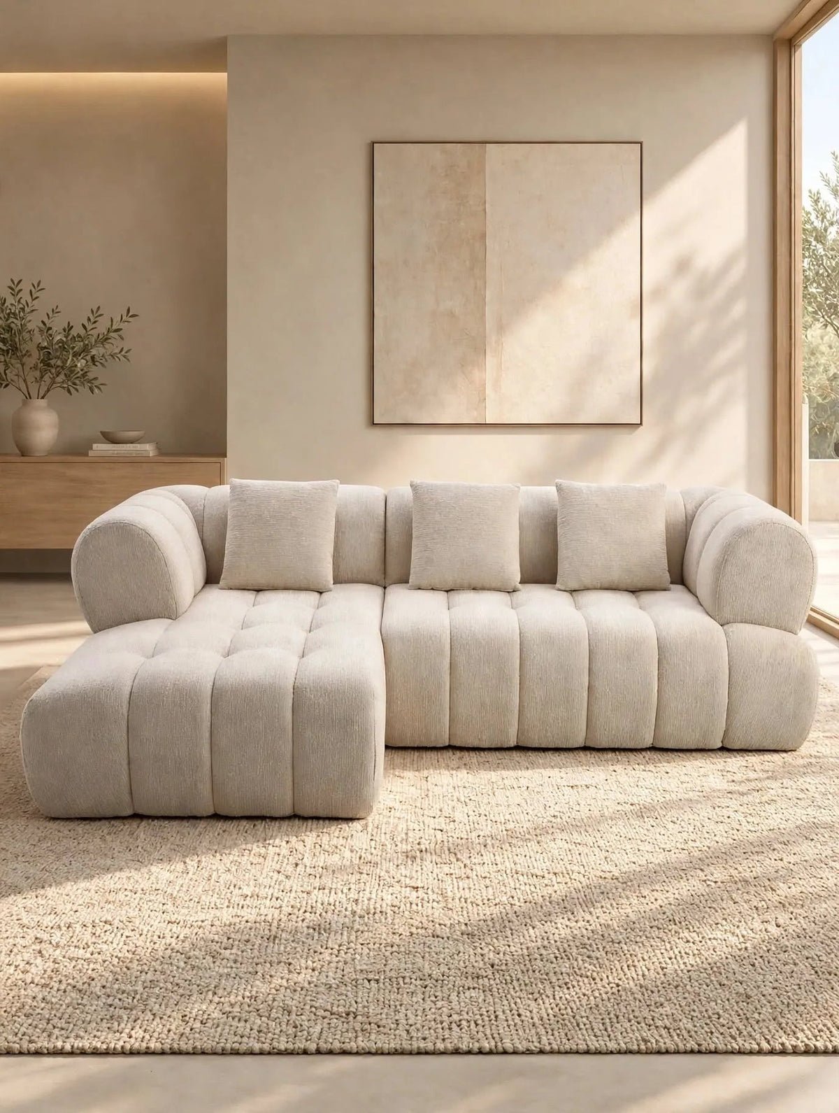 Sofá Famara chaise longue izquierda Tweed Arena