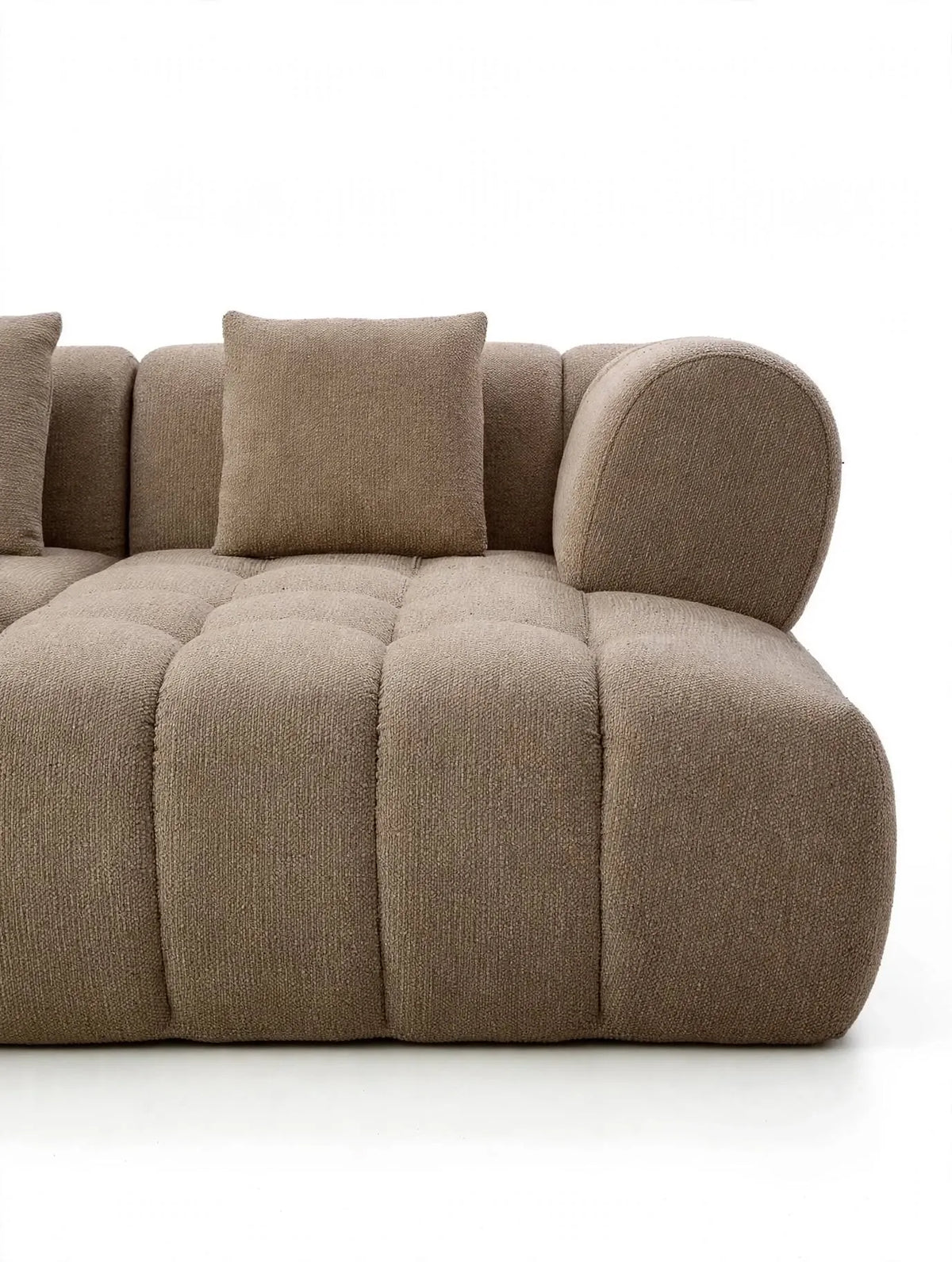 Sofá Famara chaise longue derecha Tweed Marrón claro
