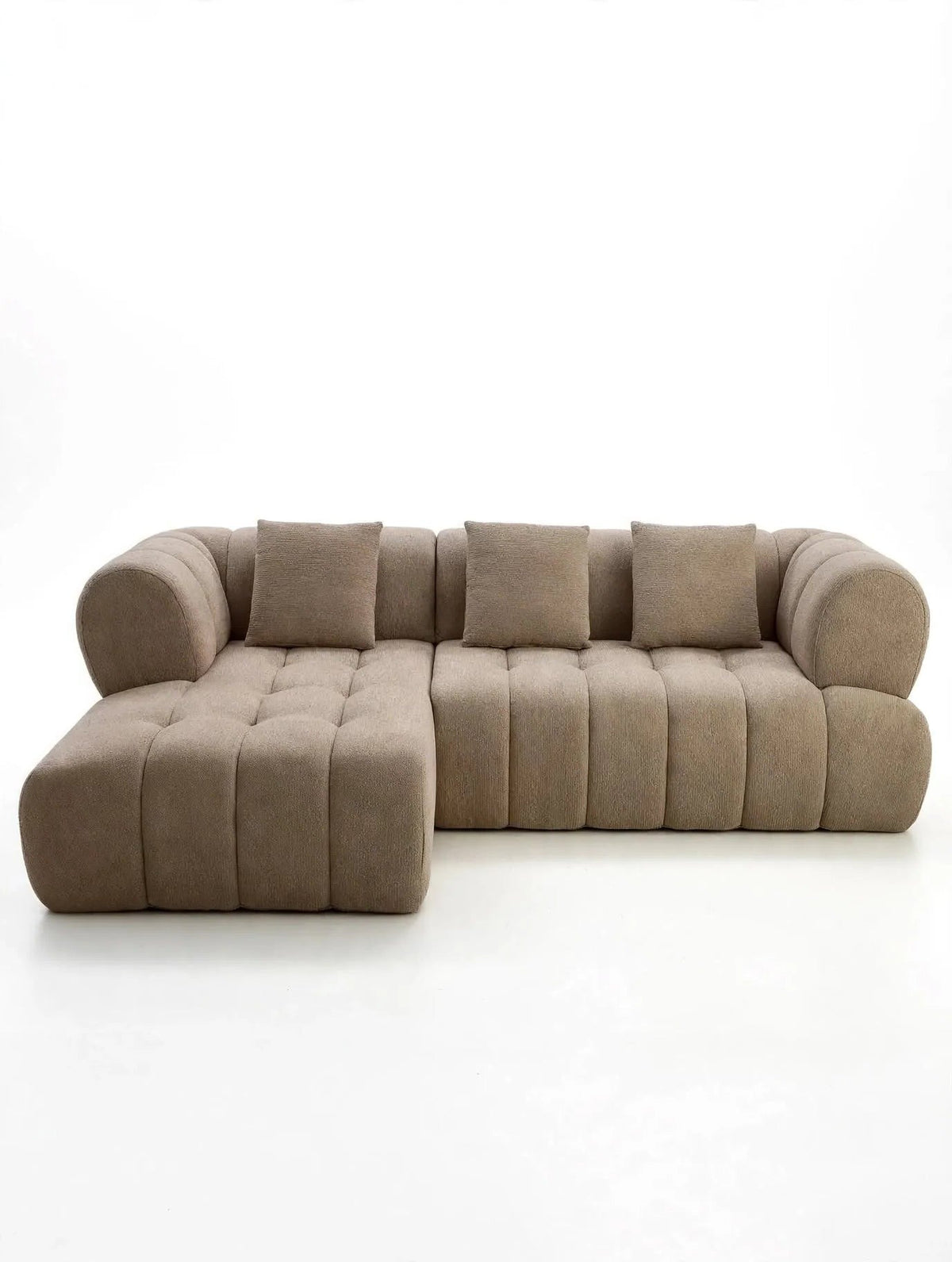 Sofá Famara chaise longue izquierda Tweed Marrón claro