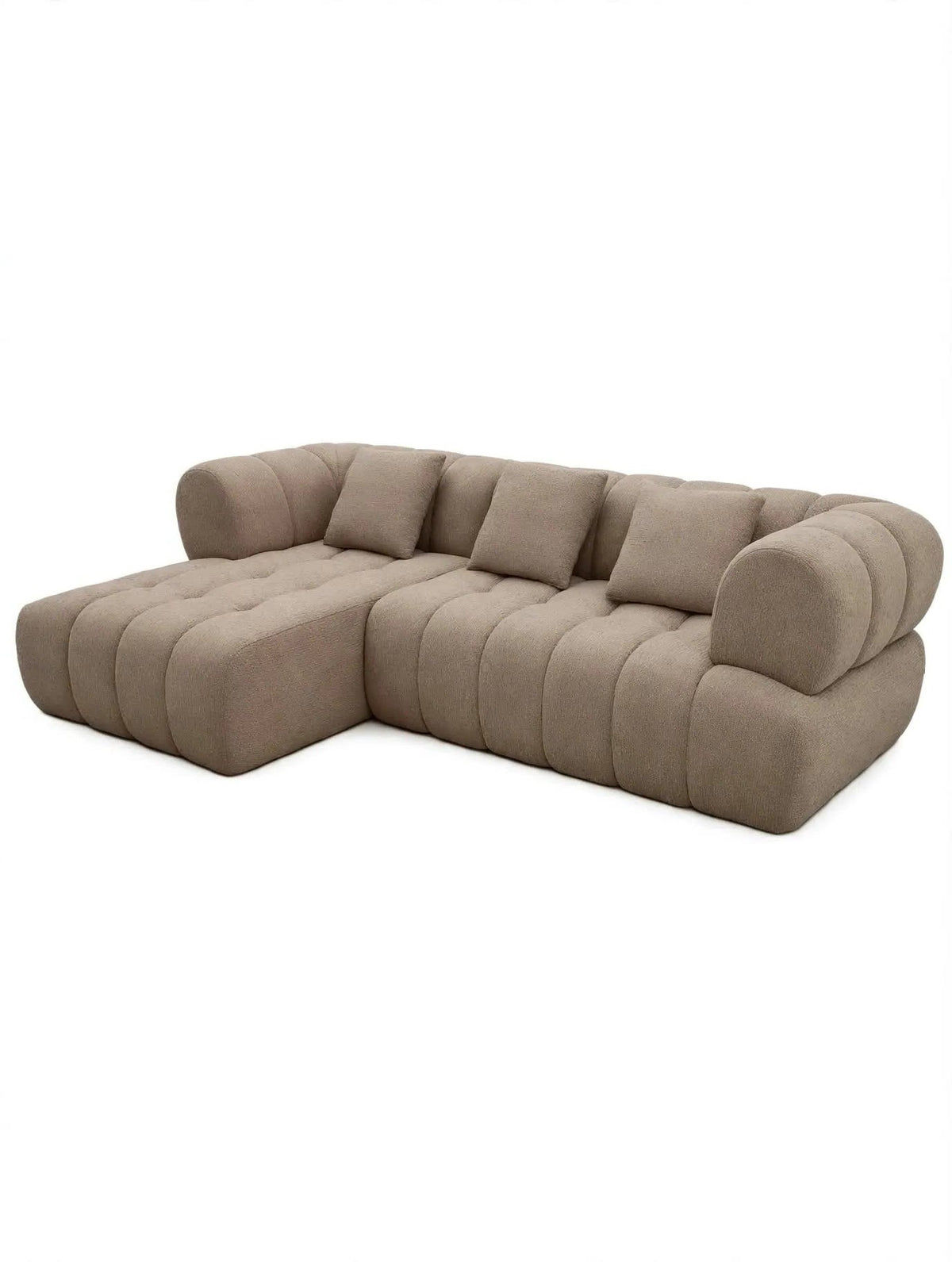 Sofá Famara chaise longue izquierda Tweed Marrón claro