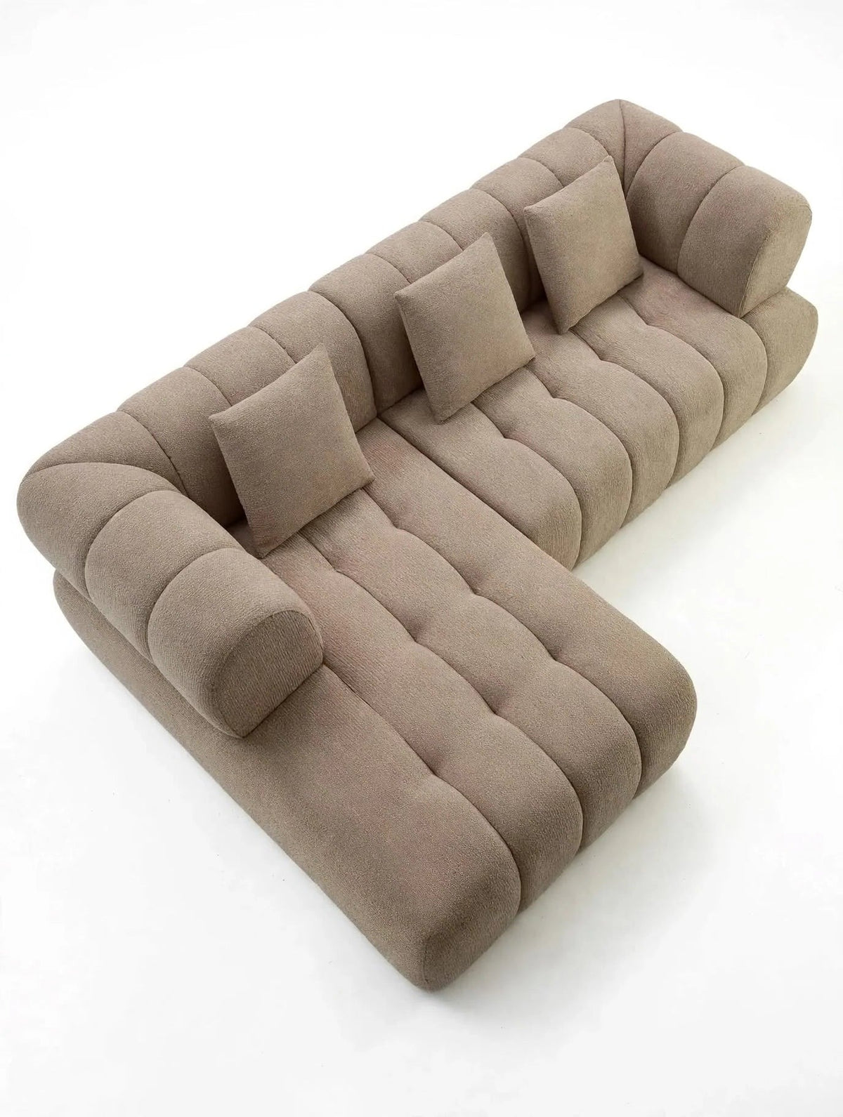 Sofá Famara chaise longue izquierda Tweed Marrón claro